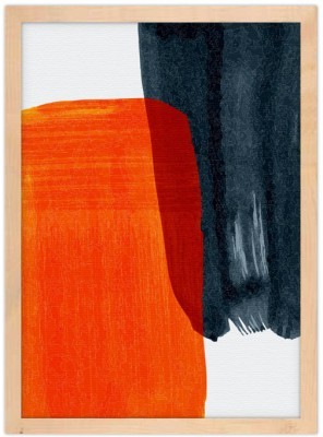 Μαύρη & Πορτοκαλί Νερομπογιά, Ζωγραφική, Πίνακες σε καμβά, 20 x 30 εκ. (51452)
