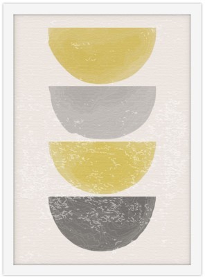 Ημικύκλια σε γκρι-λαχανί, Ζωγραφική, Πίνακες σε καμβά, 