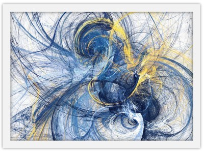 Fantasy Blue-Gold, Line Art, Πίνακες σε καμβά, 30 x 20 εκ. (51309)