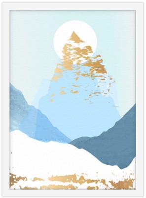 Χιονισμένο Βουνό σε αφηρημένο τοπίο, Line Art, Πίνακες σε καμβά, 20 x 30 εκ. (51324)