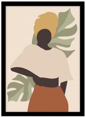 Αφρικάνα σε πόζα, Line Art, Πίνακες σε καμβά, 20 x 30 εκ. (51322)