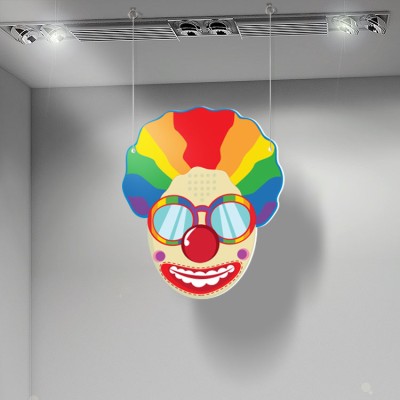 Houseart Πολύχρωμος Κλόουν, Αποκριάτικα, Καρτολίνες κρεμαστές, 50X60