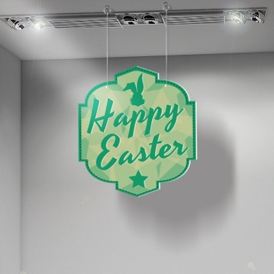 Houseart Green Happy Easter, Πασχαλινά, Καρτολίνες κρεμαστές, 50X58