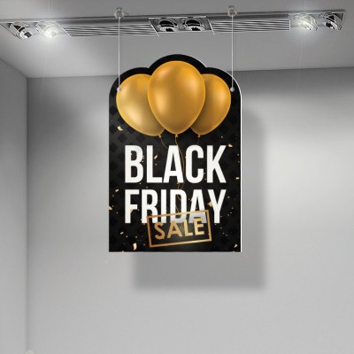 Houseart Black Friday Balloons, Εκπτώσεις, Καρτολίνες κρεμαστές, 50 x 75 εκ.