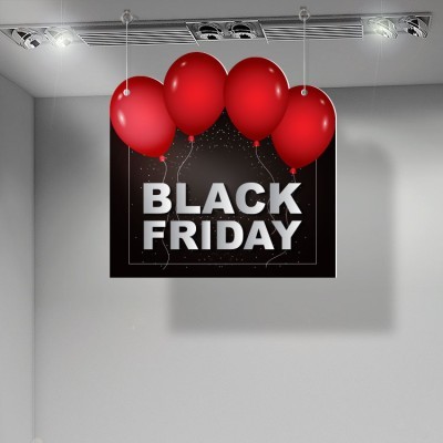 Houseart Red Balloons - Black Friday, Εκπτώσεις, Καρτολίνες κρεμαστές, 50 x 50 εκ.