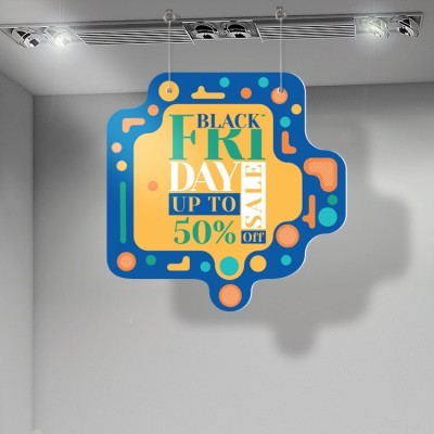 Black Friday Multicolor, Εκπτώσεις, Καρτολίνες κρεμαστές, 50 x 50 εκ.