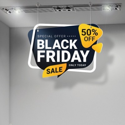Black Friday Only Today, Εκπτώσεις, Καρτολίνες κρεμαστές, 70 x 50 εκ.