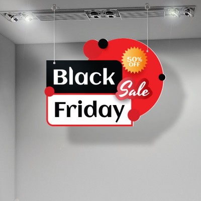Houseart 3D Black Friday, Εκπτώσεις, Καρτολίνες κρεμαστές, 70 x 50 εκ.