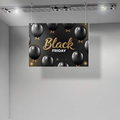 Houseart 3D Balloons Black Friday, Εκπτώσεις, Καρτολίνες κρεμαστές, 70 x 50 εκ.