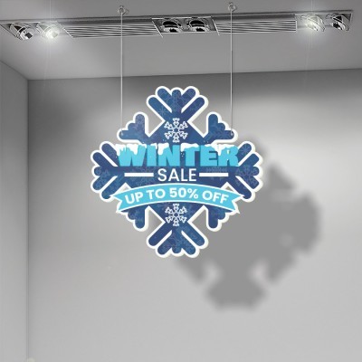 Snowflake Winter Sale, Εκπτώσεις, Καρτολίνες κρεμαστές, 50 x 50 εκ.