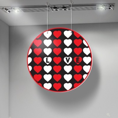 Love Love Love, Αγίου Βαλεντίνου, Καρτολίνες κρεμαστές, 50x50 cm