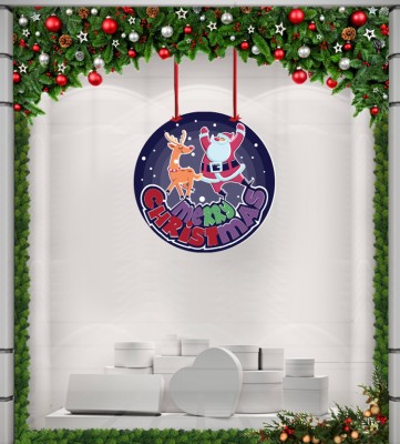 Houseart Rudolf and Santa, Χριστουγεννιάτικα, Καρτολίνες κρεμαστές, 50 x 50 εκ.