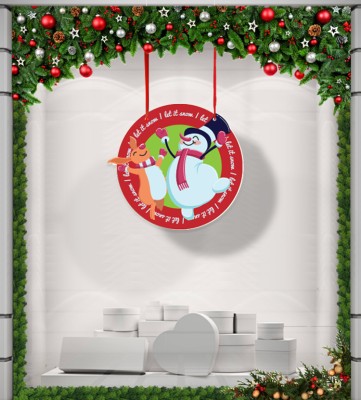 Houseart Happy Snowman, Χριστουγεννιάτικα, Καρτολίνες κρεμαστές, 50 x 50 εκ.