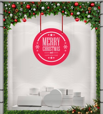 Houseart Pink New Year, Χριστουγεννιάτικα, Καρτολίνες κρεμαστές, 50 x 50 εκ.