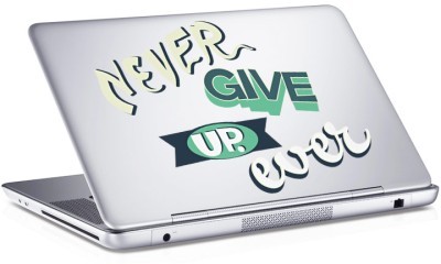 Houseart Never give up..., Sticker, Αυτοκόλλητα Laptop, 25 x 17 εκ. [8,9 Inches]