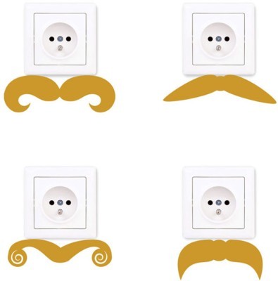 Houseart Μustache, Διάφορα, Αυτοκόλλητα πρίζας, 4 τεμάχια