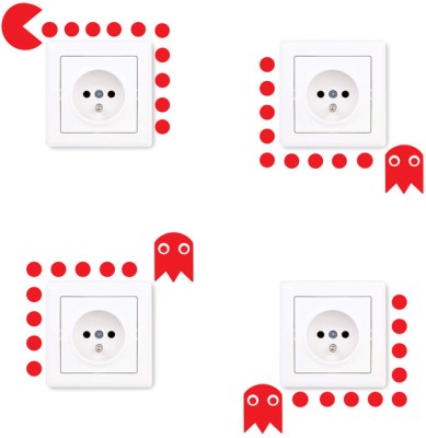 Διακόσμηση παιδικού δωματίου House Art - ΣΗΜΑΝΤΙΚΟ: Σε περίπτωση διαφοράς τιμής από το κατάστημα ισχύει παντα και μόνο η τιμή του καταστήματος Pac-man, Διάφορα, Αυτοκόλλητα πρίζας, 4 τεμάχια