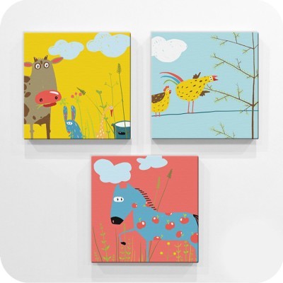Ζώα φάρμας, Παιδικά, Mini Set καμβάς, 25 x 25 εκ.