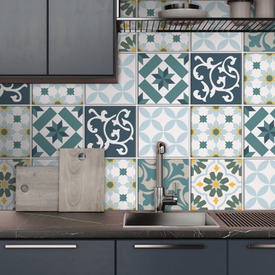 Houseart Abstract γκρι μοτίβο, Backsplash, Αυτοκόλλητα πλακάκια, 30 x 120 εκ.