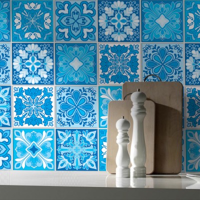 Houseart - ΣΗΜΑΝΤΙΚΟ: Σε περίπτωση διαφοράς τιμής από το κατάστημα ισχύει παντα και μόνο η τιμή του καταστήματος Πορτογαλικό ισπανικό μοτίβο, Backsplash, Αυτοκόλλητα πλ