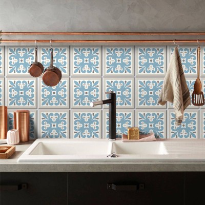 Abstract azulejo μοτίβο, Backsplash, Αυτοκόλλητα πλακάκια, 30 x 120 εκ. (50429)