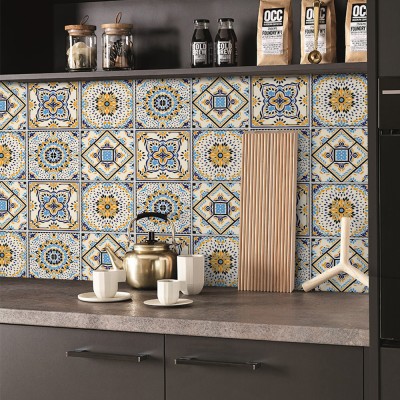 Houseart Mandala μοτίβο, Backsplash, Αυτοκόλλητα πλακάκια, 30 x 120 εκ.