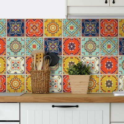 Houseart Παραδοσιακό μαροκινό μωσαϊκό μοτίβο, Backsplash, Αυτοκόλλητα πλακάκια, 30 x 120 εκ.