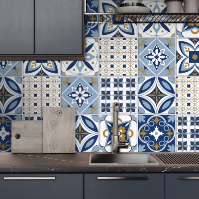 Πορτογαλικό azulejos μοτίβο, Backsplash, Αυτοκόλλητα πλ