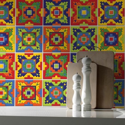 Μεξικάνικο Ταλαβέρα ρετρό μοτίβο, Backsplash, Αυτοκόλλητα πλακάκια, 30 x 120 εκ. (50404)