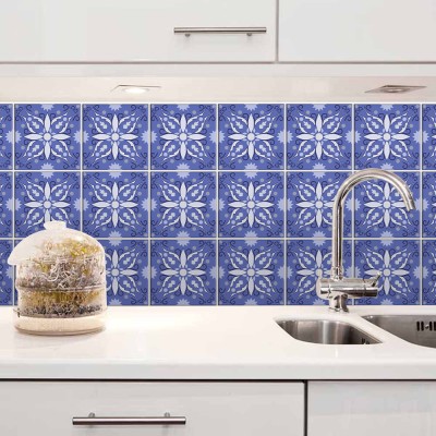 Floral μοτίβο ανοιχτό μωβ-άσπρο, Backsplash, Αυτοκόλλητ