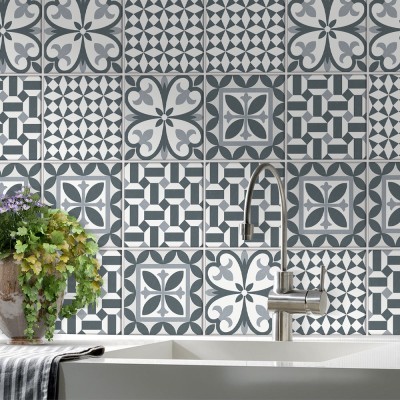 Houseart - ΣΗΜΑΝΤΙΚΟ: Σε περίπτωση διαφοράς τιμής από το κατάστημα ισχύει παντα και μόνο η τιμή του καταστήματος Γεωμετρικά σχέδια σε γκρι αποχρώσεις, Backsplash, Αυτοκ