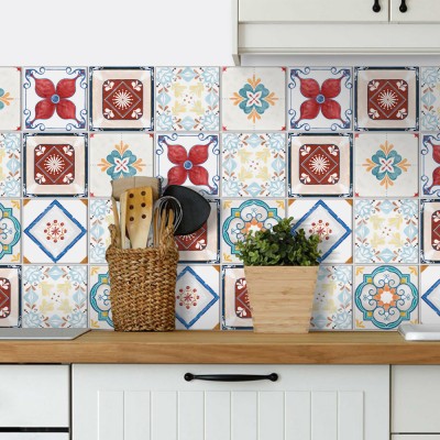 Houseart Ρετρό πλακάκια, Backsplash, Αυτοκόλλητα πλακάκια, 30 x 120 εκ.