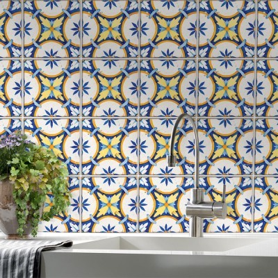 Πορτογαλικό azulejos μοτίβο, Backsplash, Αυτοκόλλητα πλακάκια, 30 x 120 εκ.