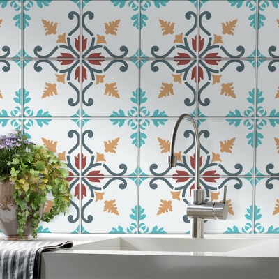 Ανατολικό πολύχρωμο μοτίβο, Backsplash, Αυτοκόλλητα πλα