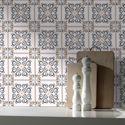 Houseart Carribean απαλό ροζ μοτίβο, Backsplash, Αυτοκόλλητα πλακάκια, 30 x 120 εκ.