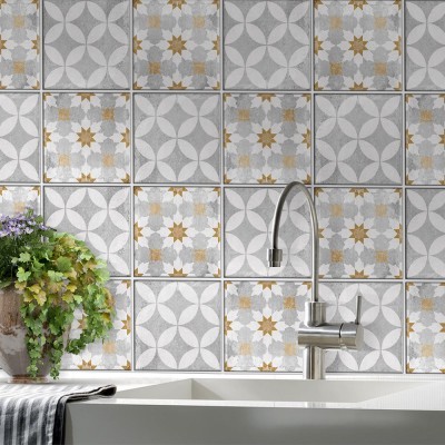 Houseart Γεωμετρικά Μοτίβα με Αστέρι, Backsplash, Αυτοκόλλητα πλακάκια, 30 x 120 εκ.