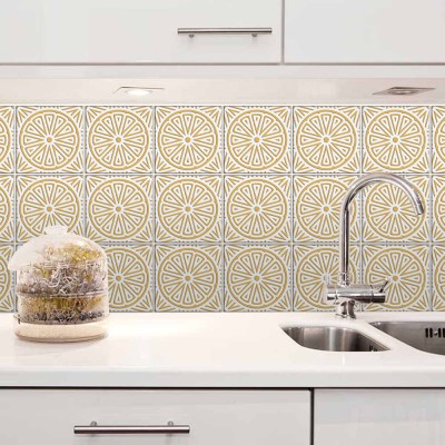 Μοτίβο σε ανοιχτό καφέ abstract αποχρώσεις, Backsplash, Αυτοκόλλητα πλακάκια, 30 x 120 εκ.