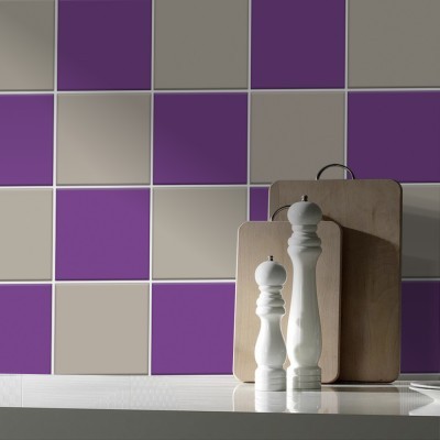 Violet & concrate grey, Backsplash, Αυτοκόλλητα πλακάκια, 30 x 120 εκ. (50512)