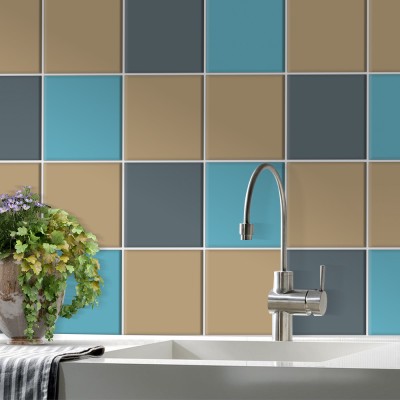 Graphite - Light blue - Silk grey, Backsplash, Αυτοκόλλ
