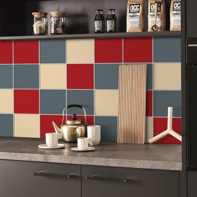 Ivory - Graphite - Medium red, Backsplash, Αυτοκόλλητα 