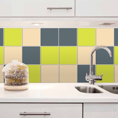 Antique - Graphite - Green yellow, Backsplash, Αυτοκόλλ