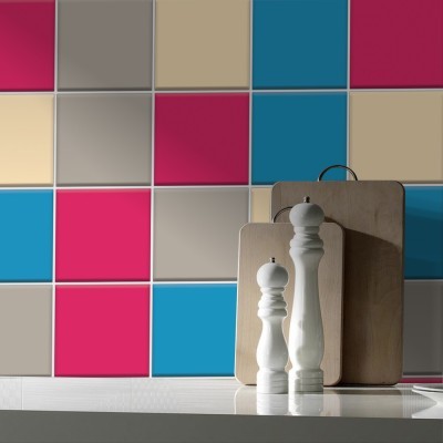 Concrate grey - Antique white - Sky blue - Cyclamen, Ba