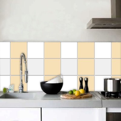 Houseart Antique white (8 τεμάχια), Τοίχου, Αυτοκόλλητα πλακάκια, 10 x 10 εκ.