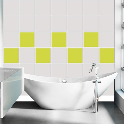 Houseart Green yellow (8 τεμάχια), Τοίχου, Αυτοκόλλητα πλακάκια, 10 x 10 εκ.