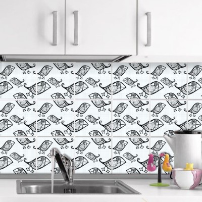 Houseart - ΣΗΜΑΝΤΙΚΟ: Σε περίπτωση διαφοράς τιμής από το κατάστημα ισχύει παντα και μόνο η τιμή του καταστήματος Μοτίβο (8 τεμάχια), Τοίχου, Αυτοκόλλητα πλακάκια, 10 x