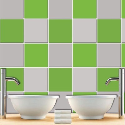 Διακόσμηση παιδικού δωματίου House Art - ΣΗΜΑΝΤΙΚΟ: Σε περίπτωση διαφοράς τιμής από το κατάστημα ισχύει παντα και μόνο η τιμή του καταστήματος Lime (8 τεμάχια), Τοίχου, Αυτοκόλλητα πλακάκια, 10 x 10