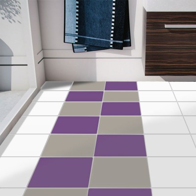 Violet+concrate grey (8 τεμάχια), Τοίχου, Αυτοκόλλητα πλακάκια, 10 x 10 εκ.