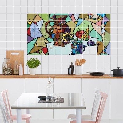 Αφηρημένη τέχνη, Τοίχου, Αυτοκόλλητα πλακάκια, 120 x 60