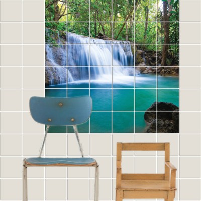 Καταράκτες, Τοίχου, Αυτοκόλλητα πλακάκια, 60 x 60 εκ.