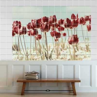 Διακόσμηση παιδικού δωματίου House Art - ΣΗΜΑΝΤΙΚΟ: Σε περίπτωση διαφοράς τιμής από το κατάστημα ισχύει παντα και μόνο η τιμή του καταστήματος Κόκκινες Παπαρούνες, Τοίχου, Αυτοκόλλητα πλακάκια, 130